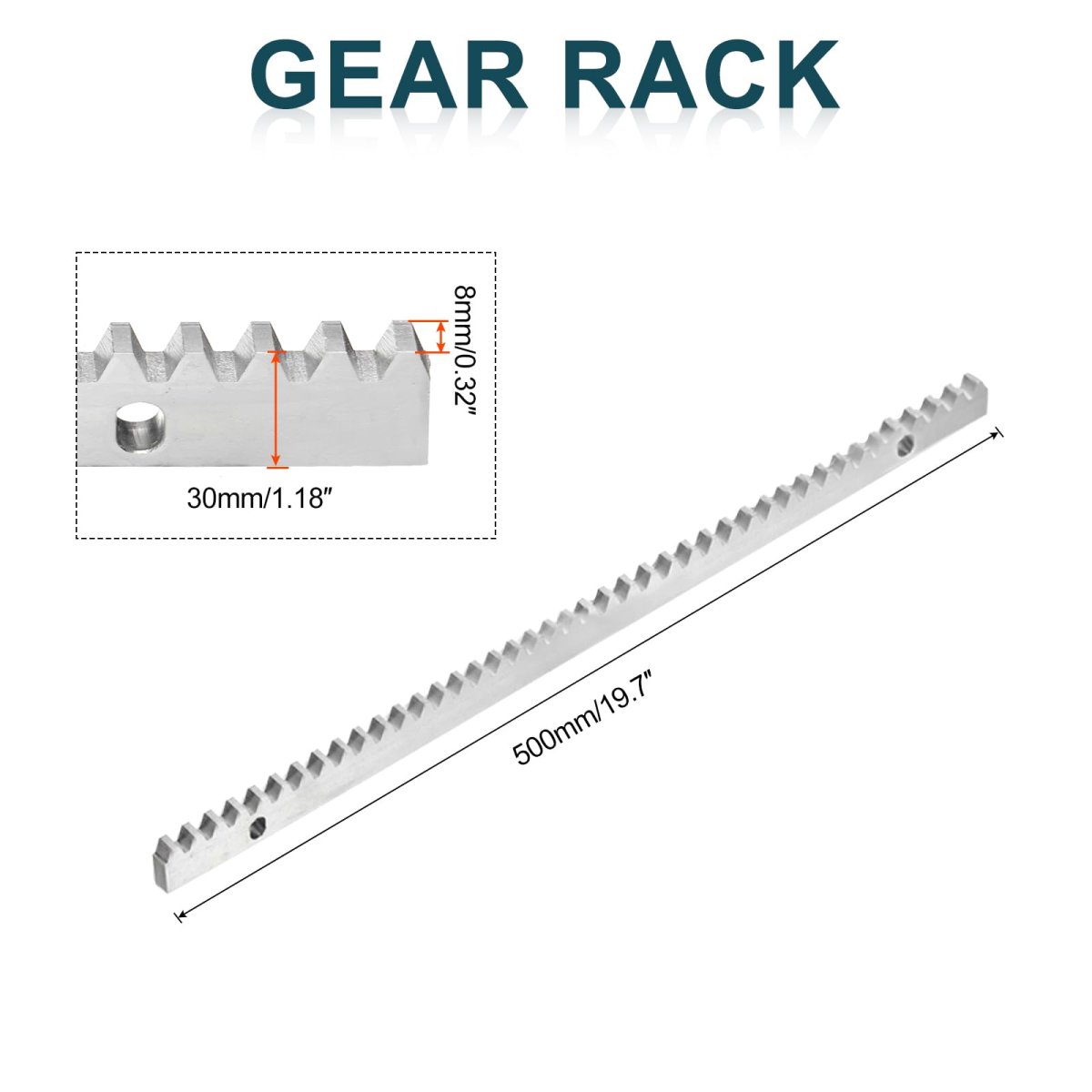 Steel Gear Rack 4 Pcs Total 6 Ft Heavy Duty Reinforced With Mounting Hardware Straight Gears For Slide Door Operators Sliding