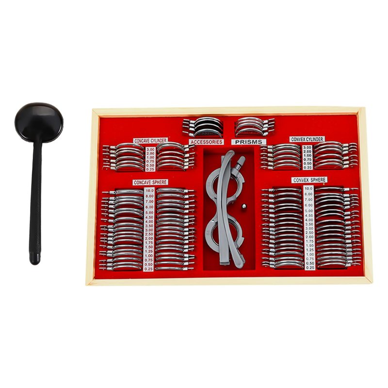 Optical Trial Lens Frame Set Eye Test Glasses Optometry Metal Rim Aluminum Optic Eye Kit Case 104 Pcs