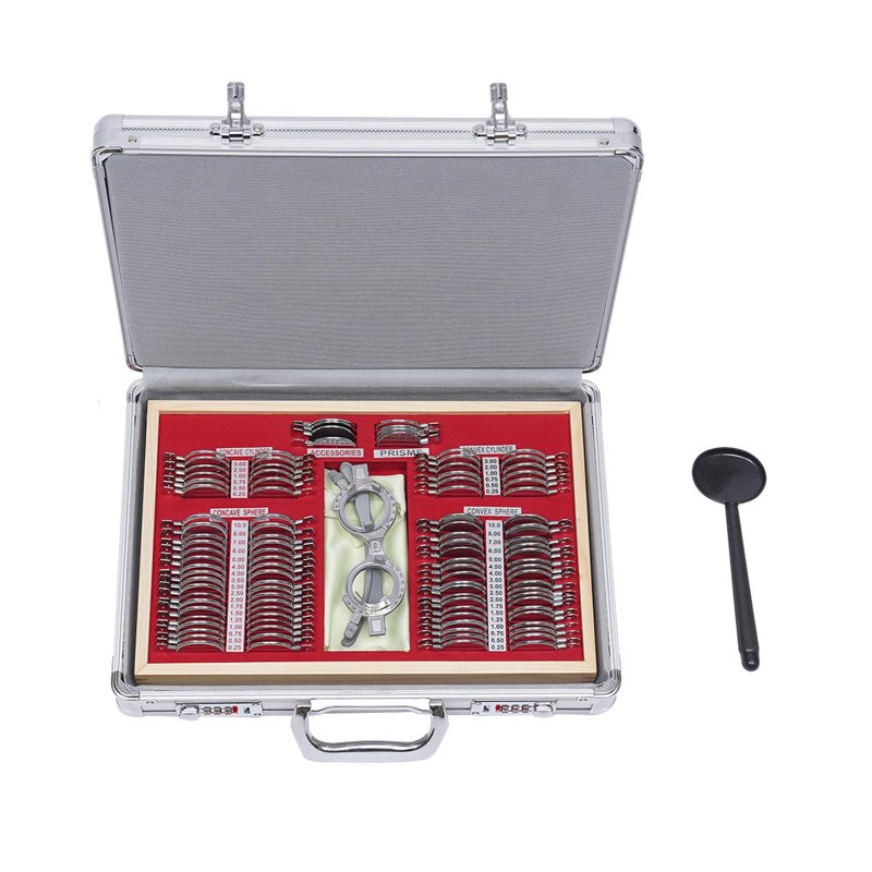 Optical Trial Lens Frame Set Eye Test Glasses Optometry Metal Rim Aluminum Optic Eye Kit Case 104 Pcs