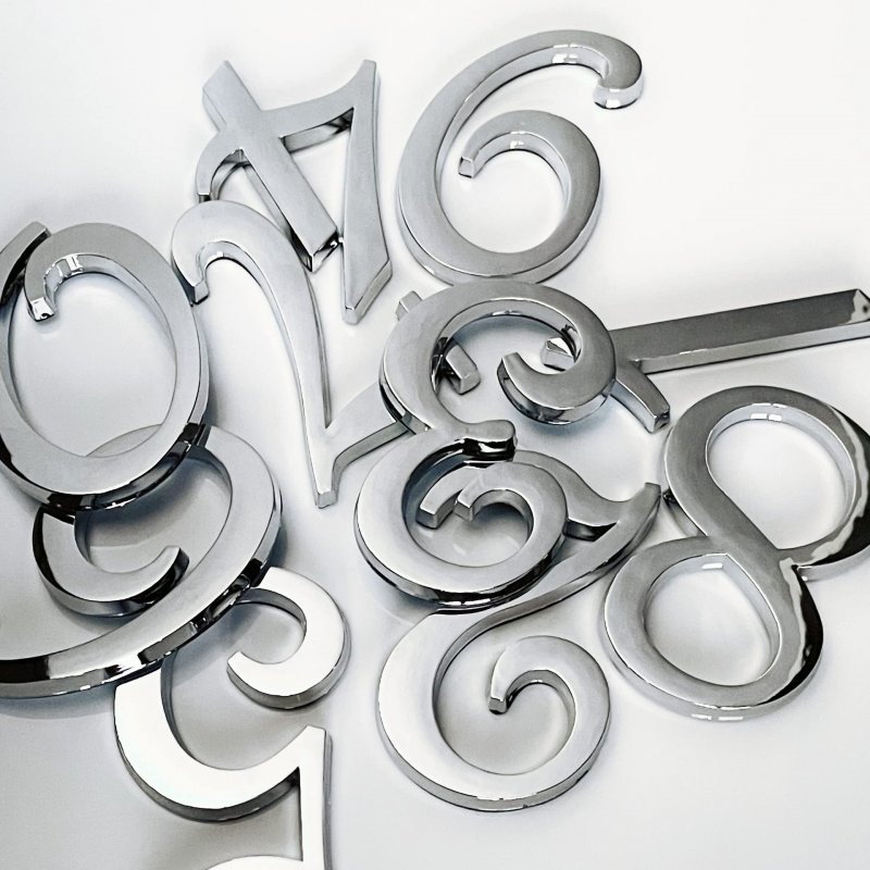 3 Inch Chrome House Address Numbers Stickers For Mailbox Apartment Hotel Office Room Door Home 2 Sets 20 Pcs Silver