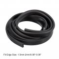 Uxcell U Channel Edge Trim 8 2ft Length Rubber Guard Seal Strip Protector Fit For 1 5-2mm 15 64 W X 19 32 H Black