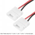 Uxcell 2 Pin 10mm Solderless Strip Light Connector 150mm To Jumper Cable For 5050 Single Color Led Tape Lights 15pcs