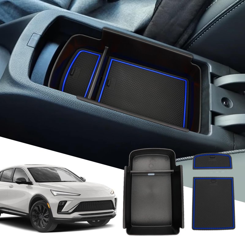 Sxcy Fit For Buick 2024 Encore Gx Envista Armrest Storage Box Console Organizer Tray Accessories Console Blue