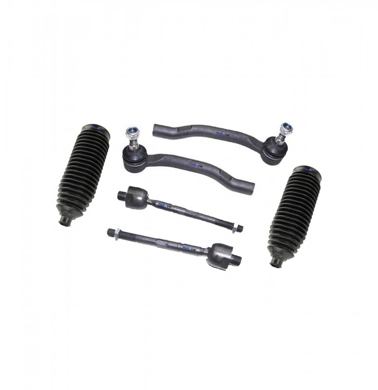 6 Pc Steering Kit Rack Pinion Bellow Boots Tie Rod Linkages
