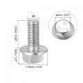 Uxcell M5x10mm Hex Serrated Flange Bolts Screws Metric Thread 304 Stainless Steel 25pcs