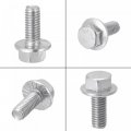 Uxcell M5x10mm Hex Serrated Flange Bolts Screws Metric Thread 304 Stainless Steel 25pcs