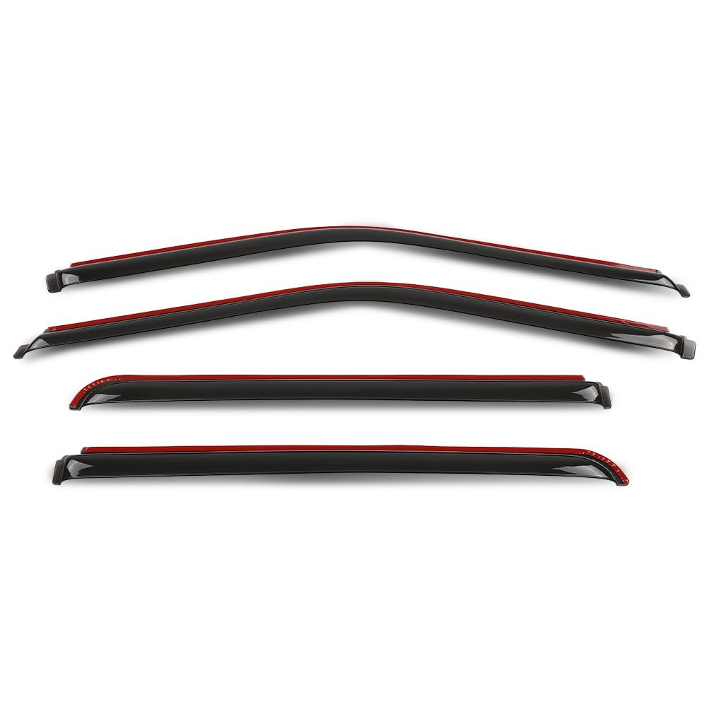 4pcs In-channel Window Visors Sun Rain Guards Side Wind Deflector