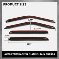4pcs In-channel Window Visors Sun Rain Guards Side Wind Deflector