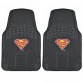 Bdk Superman Rubber Car Floor Mats 2 Pc Front Heavy Duty All Weather Protection Trimmable To Fit Wbmt-1672 Amhd Black 