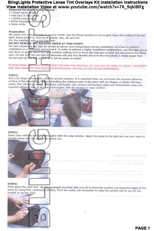 Tinted Taillight Protective Film Covers For Kia Rio All Years Medium Tint Protection Overlays With Squeegee And Directions