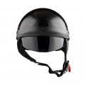 1storm Motorcycle Half Face Helmet Mopeds Scooter Pilot With Retractable Inner Smoked Visor Glossy Black