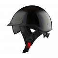 1storm Motorcycle Half Face Helmet Mopeds Scooter Pilot With Retractable Inner Smoked Visor Glossy Black 