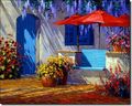 Down The Street By Mikki Senkarik Courtyard Art Ceramic Accent Tile 8 X 10 Kitchen Shower Backsplash 