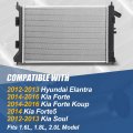 Dpi 13374 Factory Style-row Cooling Radiator Compatible With Elantra Forte Koup Forte5 Soul 1 6l 1 8l 2 0l 2012-2016 Aluminum