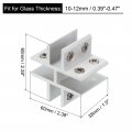 Uxcell Cross-shaped Glass Clamp For 10-12mm Thickness Adjustable Shelf Support Bracket Aluminum Alloy Clip Holder