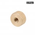 Uxcell Knurled Thumb Nuts 2pcs M4 X D12mm H6mm Brass Nut Flat Head Blind Hole Lock Adjusting For 3d Printer Parts