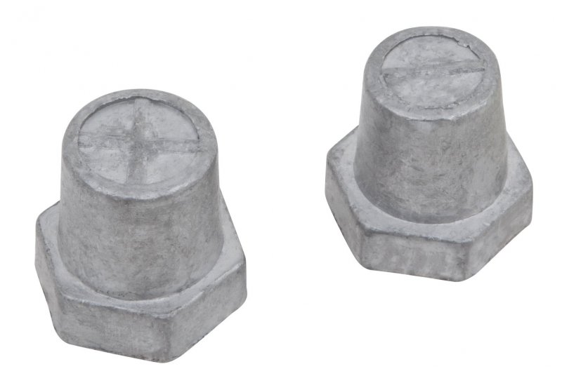 W1646 Zinc Female Stud Post Adapter 3 8 In 2 Pack For Top Terminal Battery Cables With Threaded Steel Insert And Hex Base