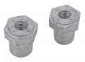 W1646 Zinc Female Stud Post Adapter 3 8 In 2 Pack For Top Terminal Battery Cables With Threaded Steel Insert And Hex Base 