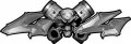 Reflective Twin Piston With Crazy Skull 4x4 Atv Truck Or Suv Decals In Silver 