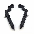 Hongk- Black Bamboo Style Foot Peg Footrest With Mounting Kit Clamps Fits Front Engine Guards 1 Diameter Tubing Compatible