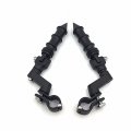 Hongk- Black Bamboo Style Foot Peg Footrest With Mounting Kit Clamps Fits Front Engine Guards 1 Diameter Tubing Compatible