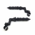 Hongk- Black Bamboo Style Foot Peg Footrest With Mounting Kit Clamps Fits Front Engine Guards 1 Diameter Tubing Compatible