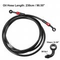X Autohaux Brake Hose An3 28 90 Degree M10 Motorcycle Hydraulic Line Oil Pipe Fitting For Atv Motocross Racing Bike 230cm Black