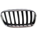 Driver Side Grille For Bmw 328i Xdrive 2009 2010 2011 2012 Black Edge Center Fins With Chrome Frame Replacement Bm1200192 