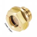 Uxcell Oil Liquid Level Gauge Sight Glass M14x1 5mm Male Threaded Brass Air Compressor Fittings With O-ring Yellow