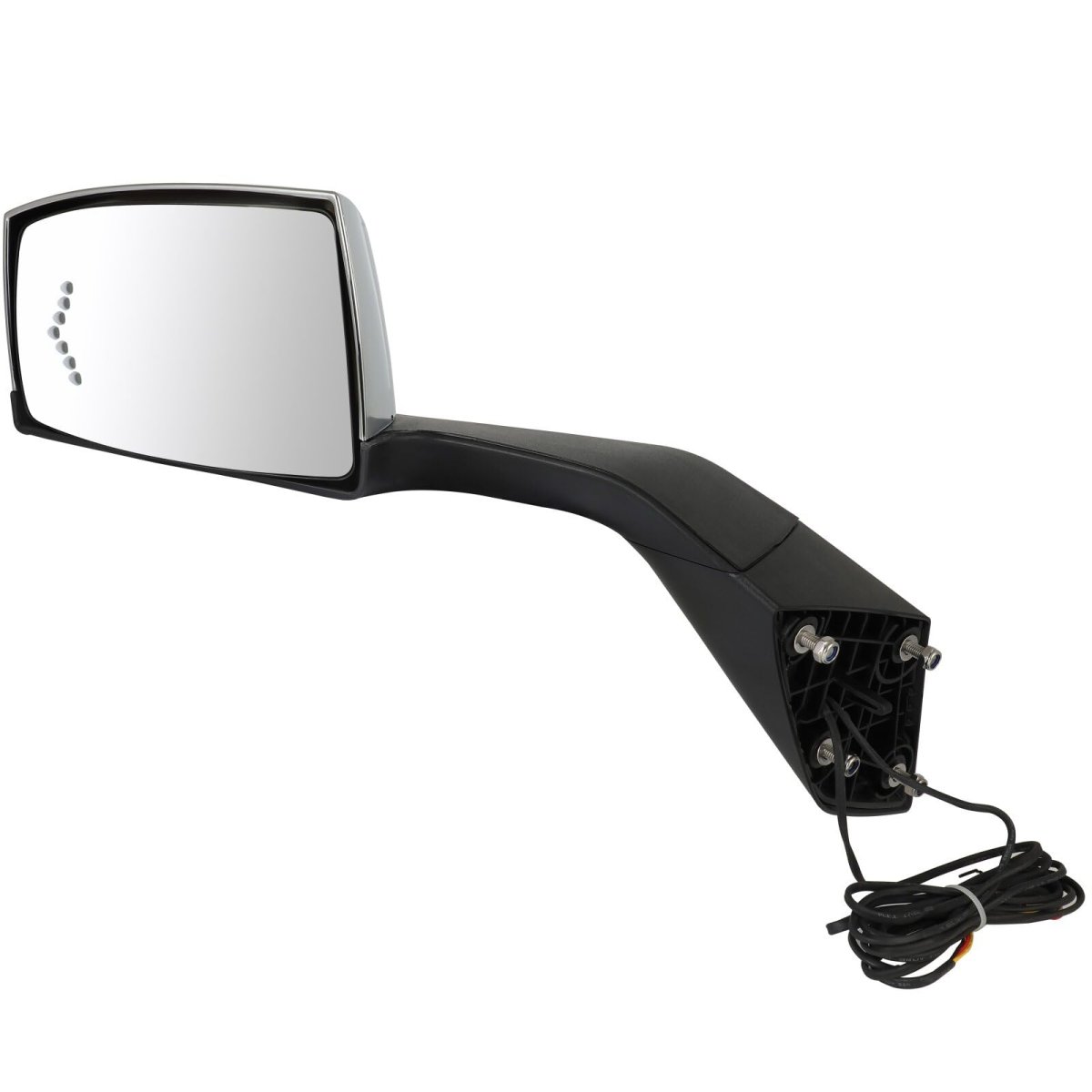 Hood Tow Mirror Truck Door Left Fit For 2004-2018 Volvo Vnl Vn Series Turn Signal Light Manual Control With Chrome Housing