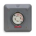 Hubbell Hbl2310sr2 Locking Safety Shroud Receptacle 2 Gang Surface Mount L5-20r Gray 