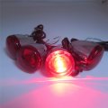Httmt- Front Rear Turn Signal Indicator Chrome Red Compatible With 1992-2016 H-d Sportster Xl 883 1200 P N Rs059 Xh6004-004