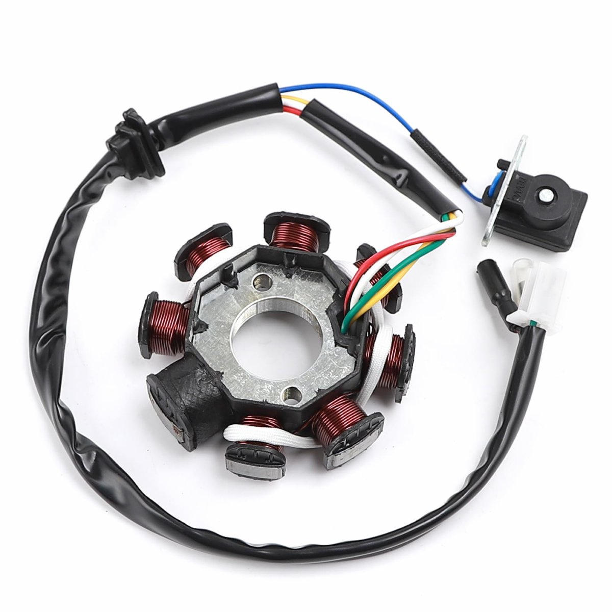 Minho Ac 8-poles Magneto Stator In Copper Material Come With Pick-up Trigger For Chinese Gy6 4-stroke 152qmi 157qmj 150cc