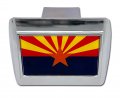 Elektroplate Arizona Chrome State Flag All Metal Hitch Cover For Trucks And Suvs Fits Standard 2 Trailer Receivers Premium