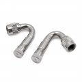 Uxcell 4 Pcs Silver Tone 45 Degree Bent Car Vehicle Wheel Rim Tire Valve Stem