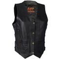 Hot Leathers Black X-large Ladies Ten Pocket Leather Vest 
