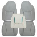 Secos Driver Passenger Bottom Top Lean Back Foam Replacement Leather Seat Covers Gray For Dodge Ram 1500 2500 3500 1998 1999 