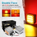 Partsam 2x Square Double Face Led Pedestal Light Cab Fender Turn Signal For Truck Towing Trailer Dual Stop Tail Parking