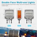 Partsam 2x Square Double Face Led Pedestal Light Cab Fender Turn Signal For Truck Towing Trailer Dual Stop Tail Parking