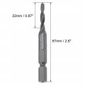 Uxcell Metric Spiral Machine Screw Tap M4 Thread 0 7 Pitch Countersink Drill Bit H2 Hex Shank Hss 2pcs