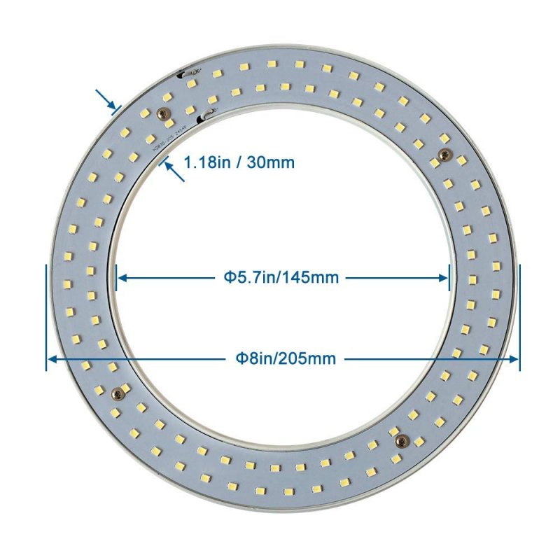 T9 Led Circline Light Bulb 8 Inch 1600lm Circular 13w Clear Cover 2700k Warm White Replacement For Fc8t9 22-watt Fluorescent