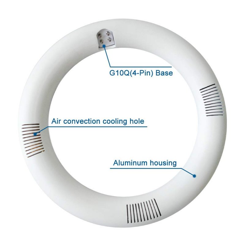 T9 Led Circline Light Bulb 8 Inch 1600lm Circular 13w Clear Cover 2700k Warm White Replacement For Fc8t9 22-watt Fluorescent