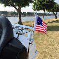 Motocycle Flag Pole Mount 5 X 9 Homeland Security Compatible With Gl1800 Gl1500 Goldwing All Years