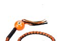 Dream Apparel 42a Leather Motorcycle Get Back Whip For Handlebar Fringed Biker With Pool Ball Black And Orange