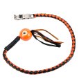 Dream Apparel 42a Leather Motorcycle Get Back Whip For Handlebar Fringed Biker With Pool Ball Black And Orange