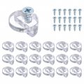 Uxcell Glass Retainer Clips Kit With Screw 0 51 X 12 Panel Fixing Clip For Wardrobes Cabinets Mirrors Clear 40pcs