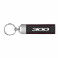 Ipick Image Made For Chrysler 300 Real Black Carbon Fiber Loop Strap Key Chain With Red Stitching