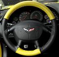 Corvette Steering Wheel Cover Euro-style Two-tone 1997-2004 C5 Z06 Yellow Black 