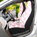 Alaza Pink Cow Print Camo Camoflage Car Seat Covers Fronts Only For Women Men Seat W Organizer Pocket Cars Suv Truck Sedan 2