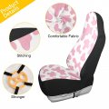 Alaza Pink Cow Print Camo Camoflage Car Seat Covers Fronts Only For Women Men Seat W Organizer Pocket Cars Suv Truck Sedan 2